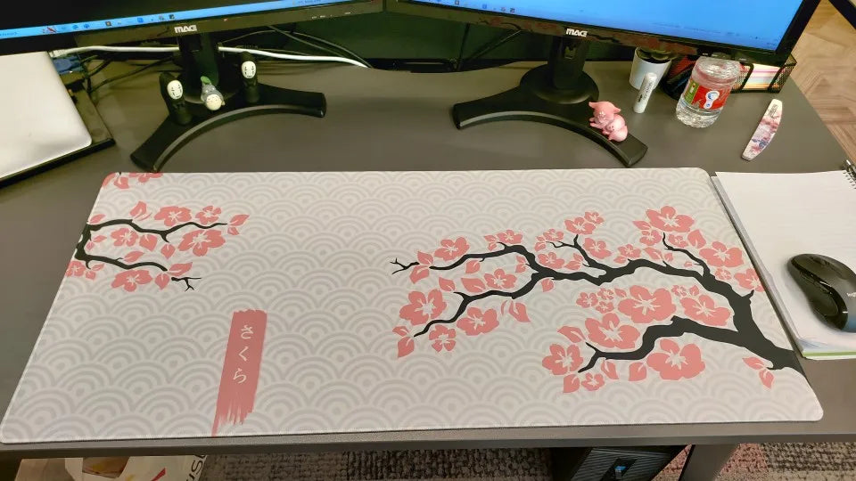 Pink Cherry Blossoms Mousepad Home Computer Table Large Pc Mouse Pad Art Sakura Keyboard Mause Rug Desk Mat Office Accessories