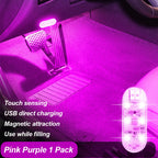 1 PC Multi Color Car Light Wireless LED Touch Light Roof Light Sensor Read Lamp Mini USB Charging Light Car Interior Accessories
