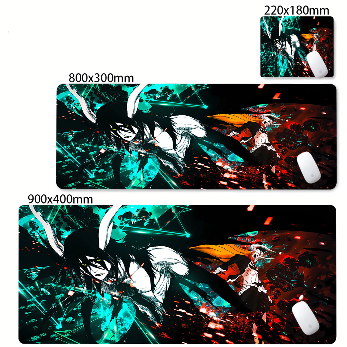 Large Mouse Pad Black White Anime BLEACH Mause Mats Gaming Accessories Office Gamer Keyboard Desk Mat Kurosaki Ichigo Mousepad