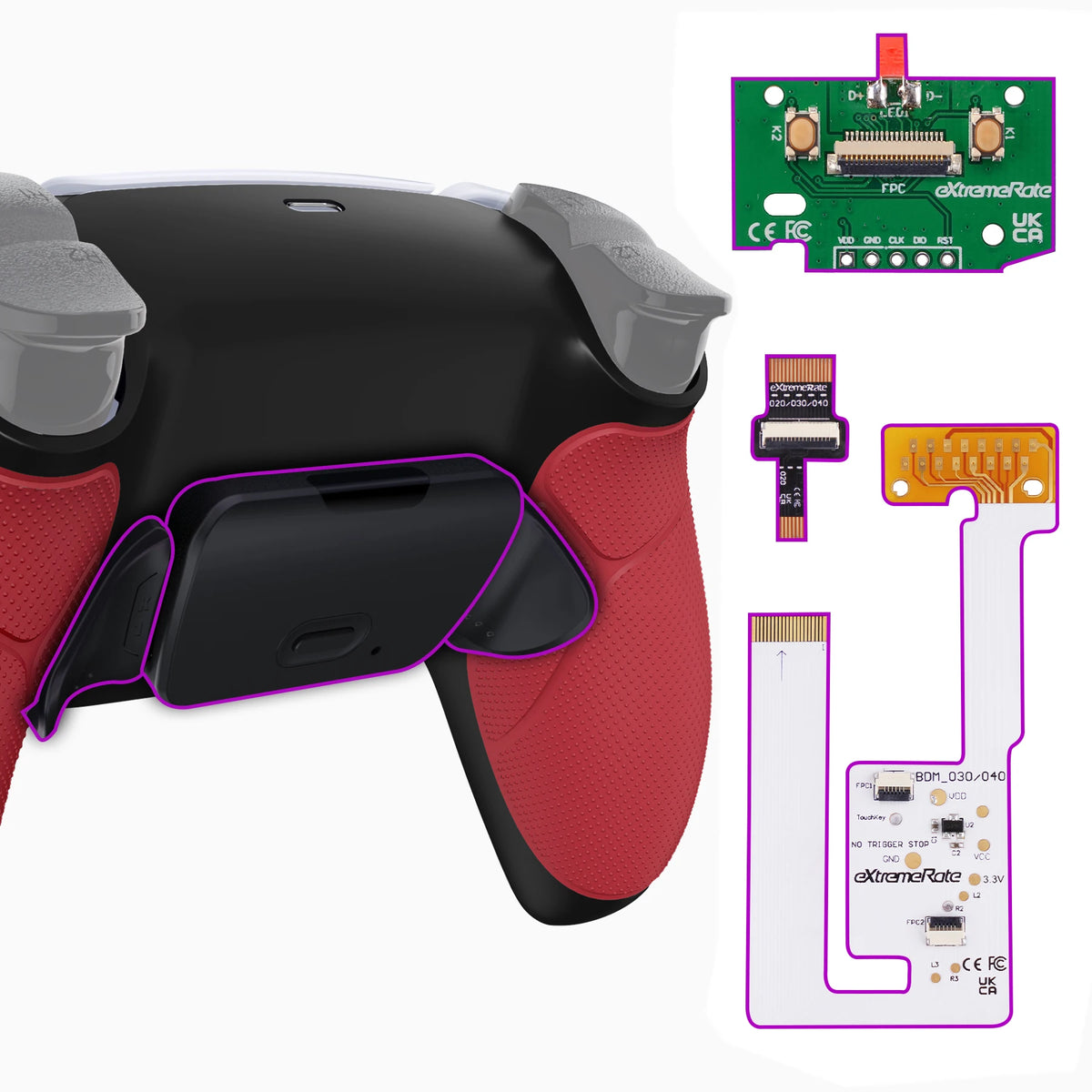 eXtremeRate Back Paddles Programable RISE V3 Remap Kit for ps5 Controller BDM-030/040/050, Upgrade Board Back Shell Back Button