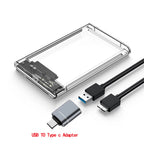 USB 3.0 HDD Enclosure 2.5inch SATA SSD Hard Drive Case with 5Gbps Transfer Speed Mobile External Housing Harddisk Boxs Cable