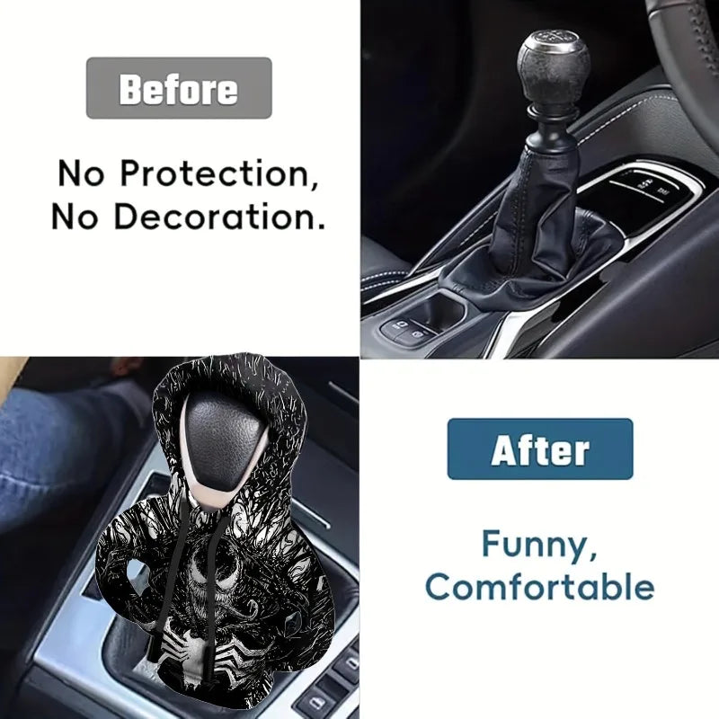 Gearbox Handle Hoodie Hot Night Sweatshirts Handbrake Cover Universal Car Gear Lever Knob Cover Gearshift Hoodie For Gearbox