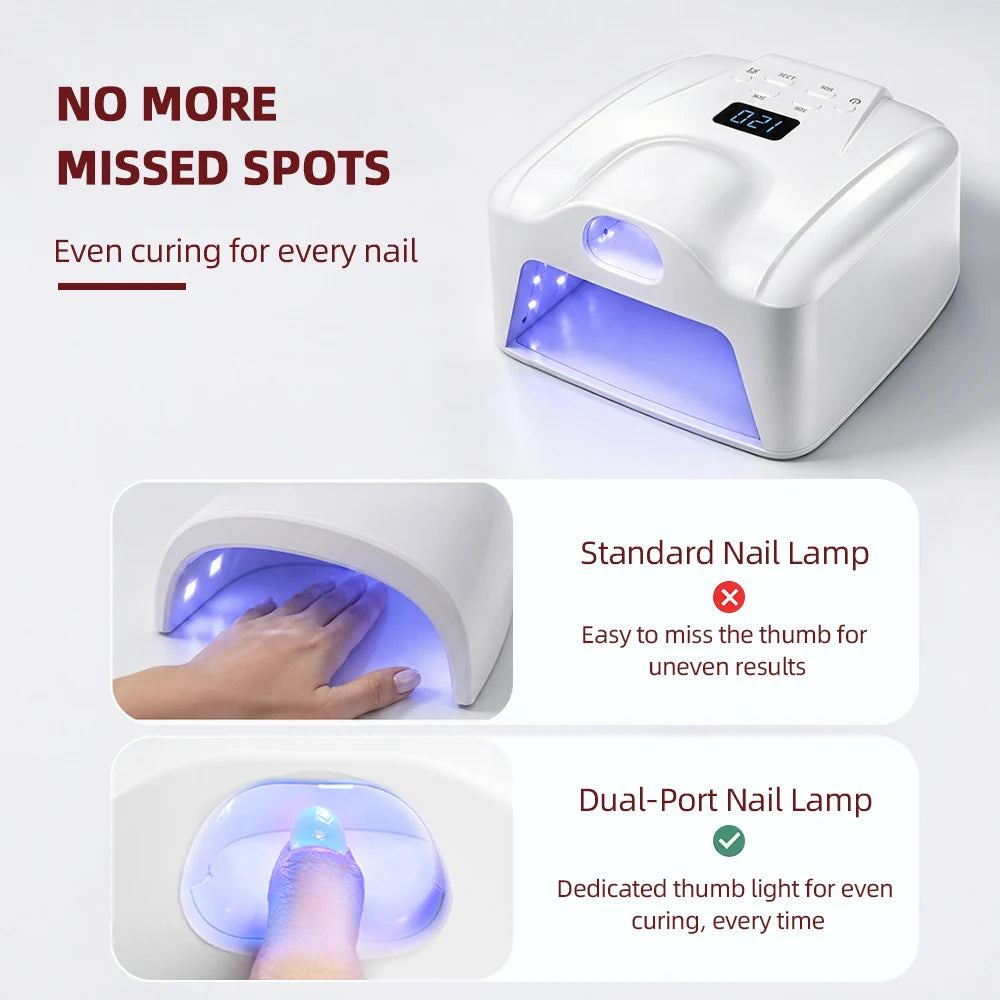 2 IN 1 Nail Lamp Single Toe Single Finger Gel Nail Curing Lamp Full Hand Fast Drying LED Light Nail Dryer Auto Sensor Dual Lamp