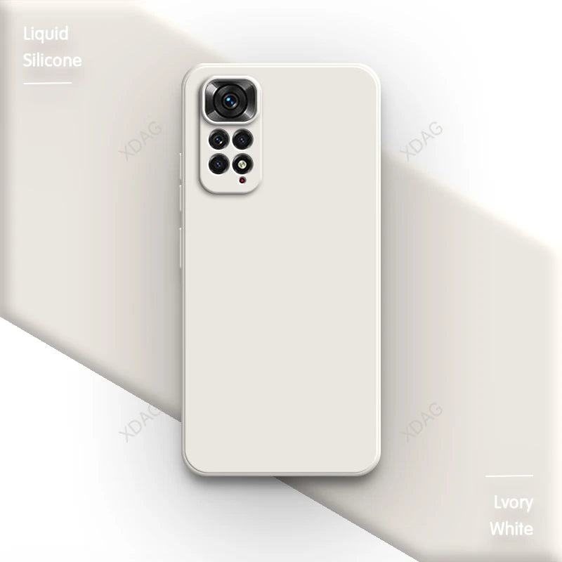 Basic Phone Case for Xiaomi Redmi Note 11 Global Market 4G 6.43" Soft Liquid Silicone Square Classic Lens Protection Back Covers