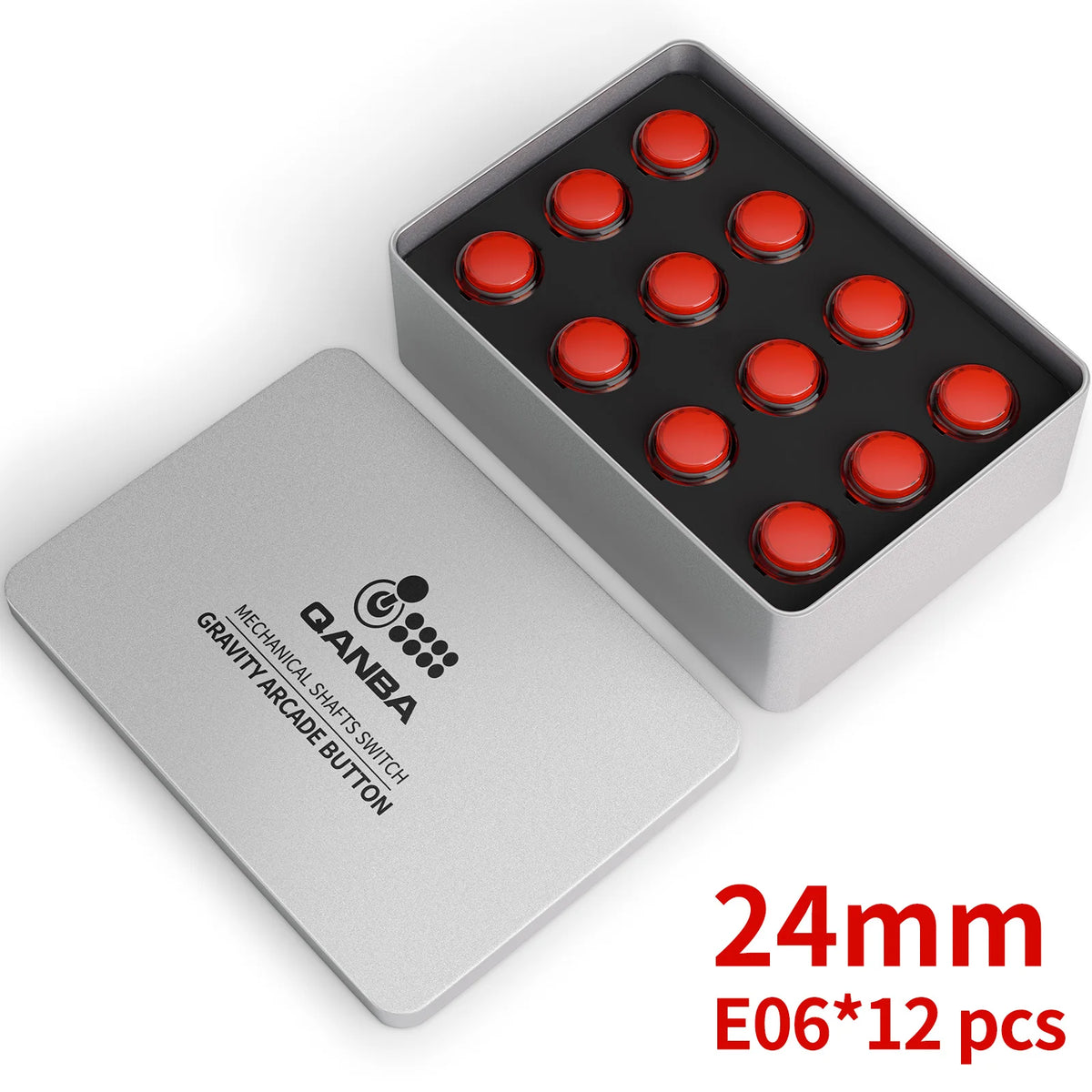 Qanba Gravity KS Mechanical Shafts Silent Pushbutton 24mm/30mm Arcade Button Snap-in (Boxed)