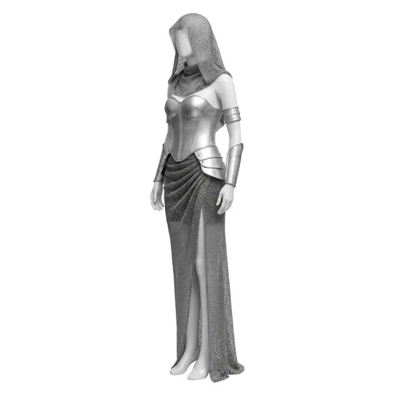 Women Medieval Knight Warrior Costume Skirt Top Headband Bracelet Halloween Renaissance Princess Cosplay