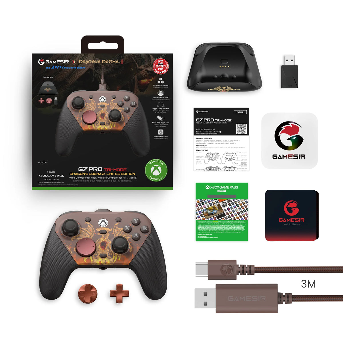 GameSir G7 Pro Dragon's Dogma II Xbox Gaming Controller with Smart Charging Station, Hall Effect, Gyro, 3.5mm Audio Jack