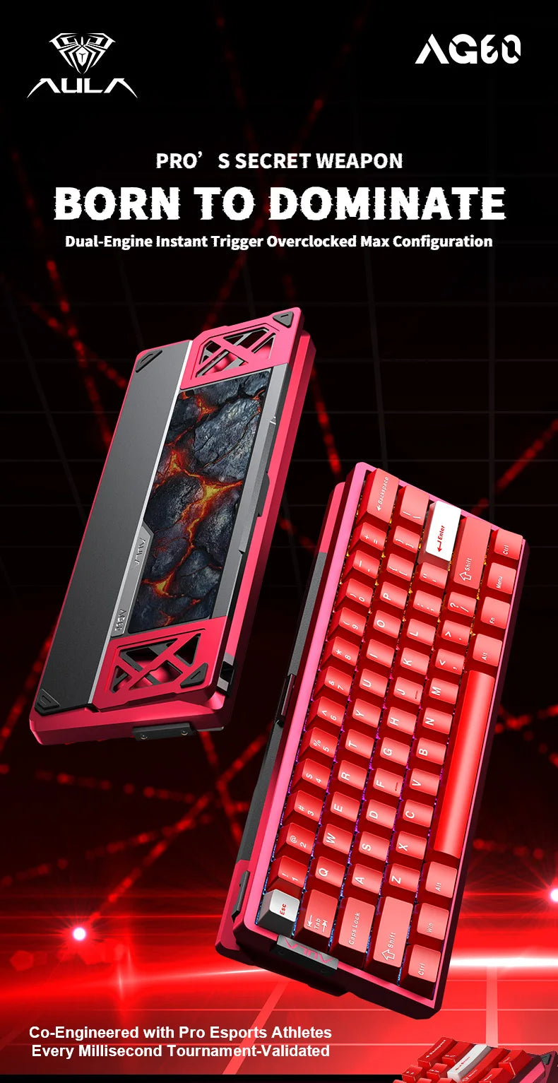 AULA AG60 Pro/MAX Wired Gaming Mechanical Keyboard Custom Full Aluminum High Performance Magnetic Axis for Esports And FPS Games