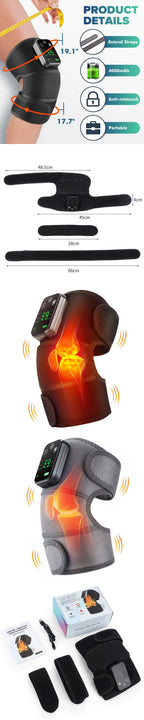 Electric Heated Vibration Knee Massage Pad 3 in 1 Massager for Shoulder Elbow Hot Compress Thermal Joint Brace Muscle Relaxation