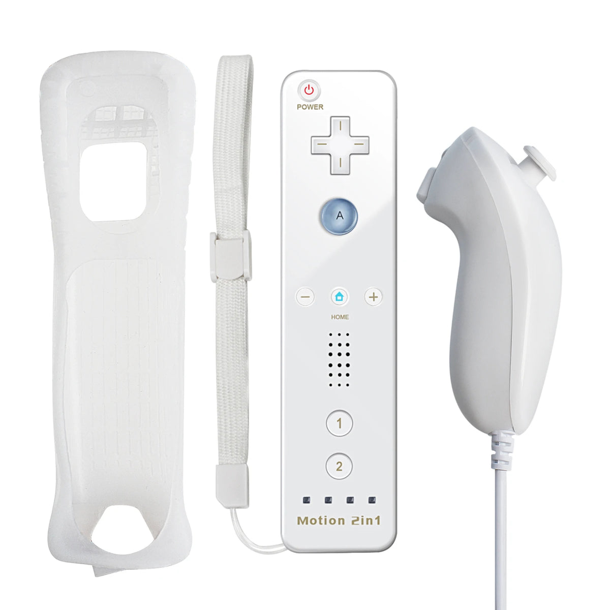 For Nintendo Wii/Will U Joystick 2in1 Wireless Remote Gamepad Controller Set Optional Motion Plus with Silicone Case Video Game