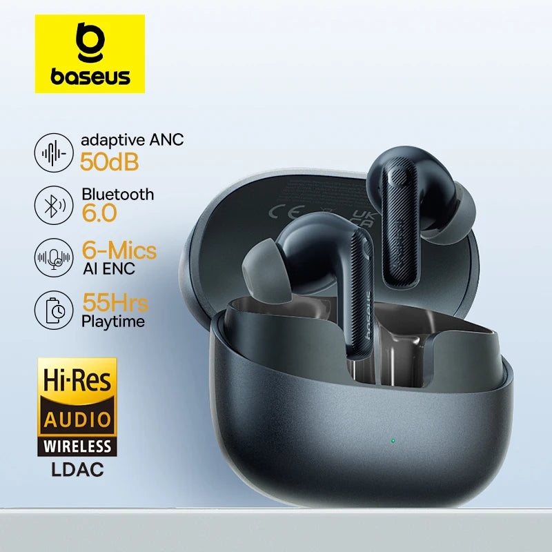 Baseus EP10 Pro ANC Wireless Earbuds Bluetooth 6.0 LDAC Hi Res IP55 12H 55H