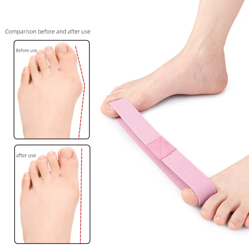 1-2Pcs Tensile Tape Hallux Valgus Of Foot Corrective Training Exerciser Belt Toe Separator Thumb Elastic Band Foot Care Tools
