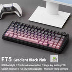 AULA F75 Gaming Mechanical Keyboard RGB Customized 75% Layout Side-engraving Gasket Mounted 80keys PBT Gradient Keycaps Keyboard