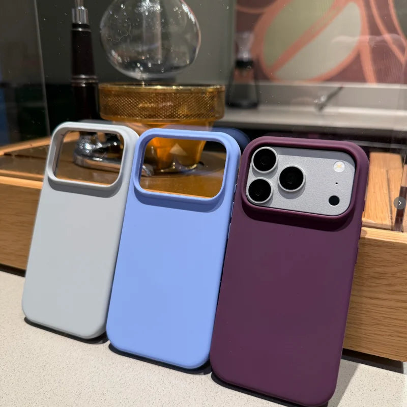 Liquid Silicone Phone Case For iPhone 18 17 16 15 Pro Max Plus Flocking Lining Anti‑Fingerprint Shockproof Protective Back Cover
