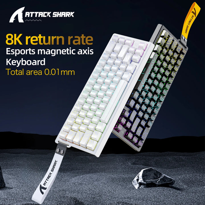 X68HE ATTACK SHARK Magnetische Gaming-Tastatur Mechanisch Kabelgebunden für Pro Gaming 0,01 mm Rapid Trigg 8000Hz SOCD/Rs 0,125ms 128K Rate