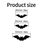Halloween LED Night Light 3D Stereoscopic Bat Wall Decal PET Material Festival Party Home Wall Decoration Lamp