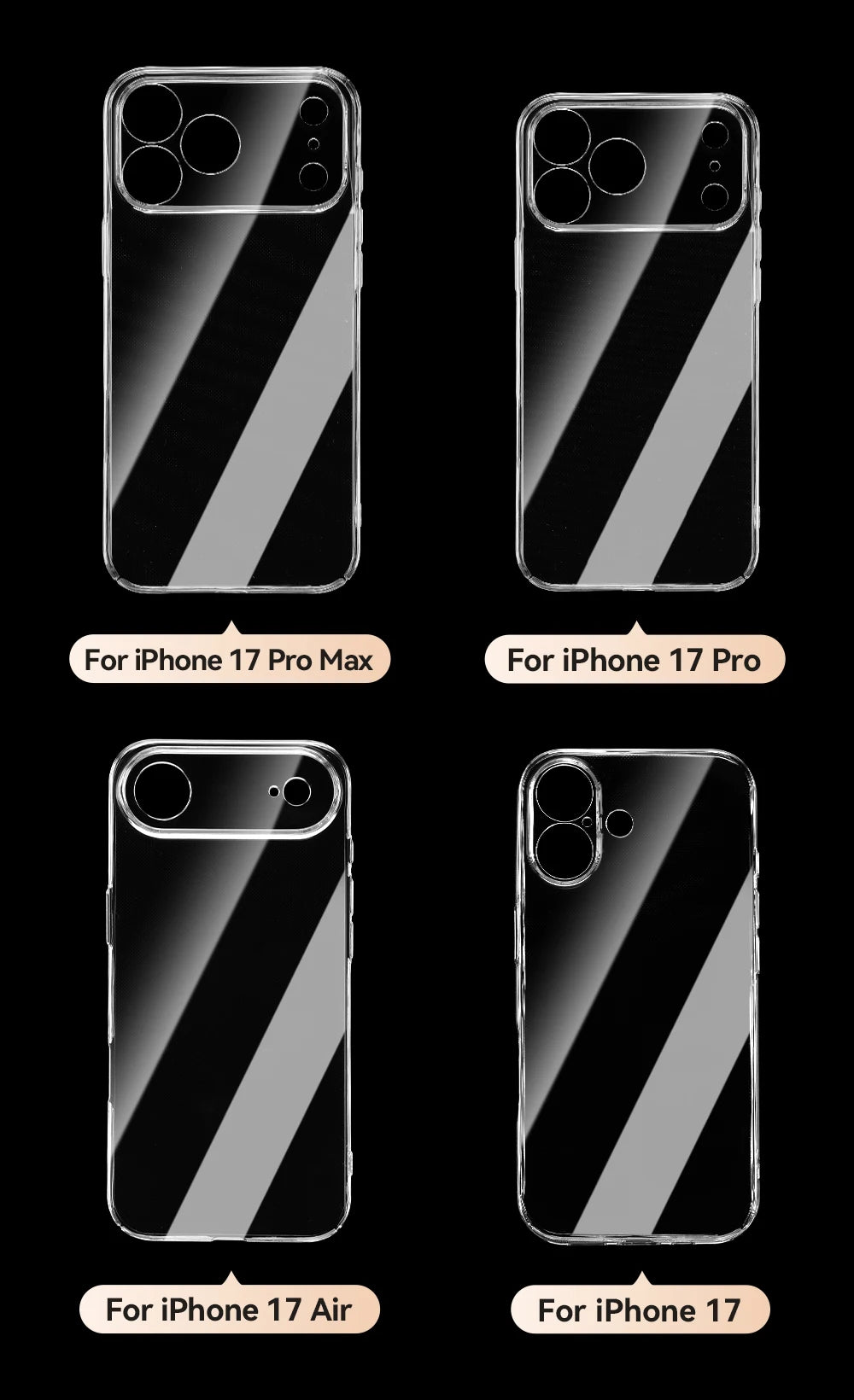 Joyroom Case For iPhone 18 Pro Max Case Crystal Transparent PC Anti-Yellow Lens Protection Cover For iPhone 17 16 15Pro Max Case
