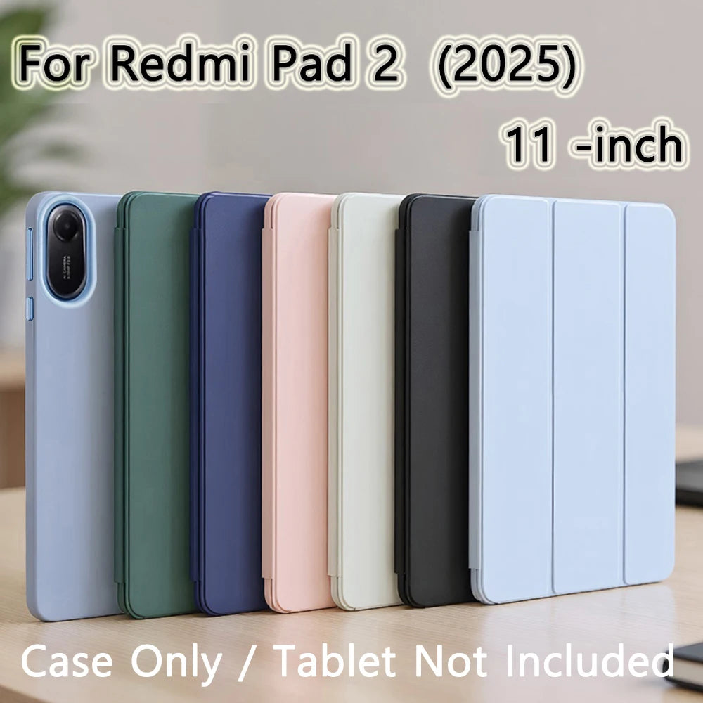 Case for Xiaomi Redmi Pad 2 2025 11-inch PU Leather Flip Smart Cover,Magnetic Stand Case,Soft Silicone Back Shell