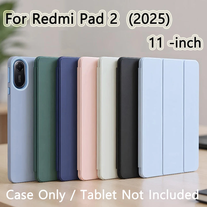 Case for Xiaomi Redmi Pad 2 2025 11-inch PU Leather Flip Smart Cover,Magnetic Stand Case,Soft Silicone Back Shell