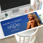 Singer S-Sabrina C-Carpenter Short n Sweet S Mouse Pad Large Desk Mat Keyboard Ergonomic Office Rubber Game PC Non-slip Anti-fra