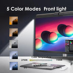 44CM Monitor Light Bar LED Computer Screen Hanging Lights RGB Atmosphere Table Lamp Stepless Dimmable for Work Study Read Gaming