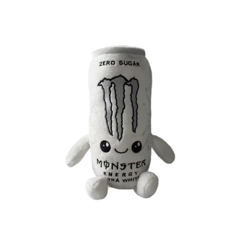 Zero Sugar White Monster Energy Drink Plush Toy Simulation Can Stuffed Ornament Doll Cute Soft Figure Decor Gift for Friend
