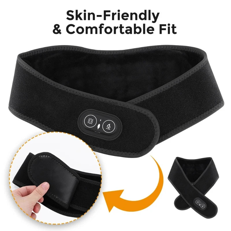 Electric 660-850nm Red Light Heating Neck Belt Neck Pain Relief Anti-fatigue Neck Vibration Massage Pad