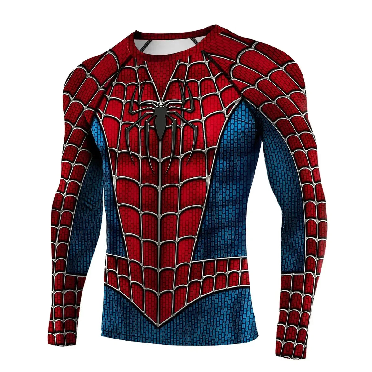 2026 Spider Graphic Vintage Print Compression Long Sleeve T Shirt Quick Dry Sports Fitness Workout Training Top Family Matching