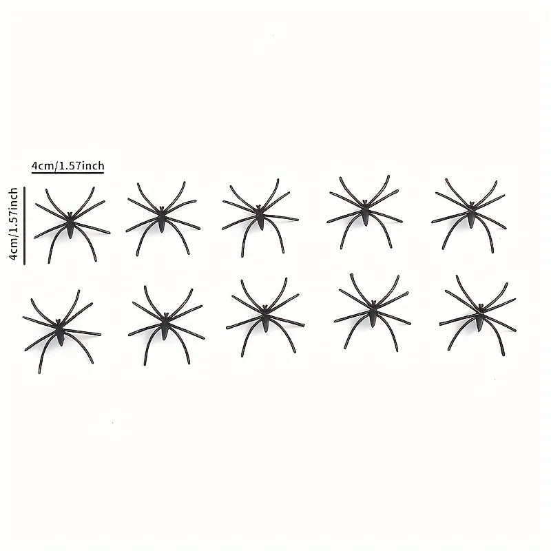 1 Set, 60 Soft Spider Webs Halloween Decorations Bonus With 10 Fake Spiders, Super Stretch Cobwebs For Halloween Indoor Outdoor