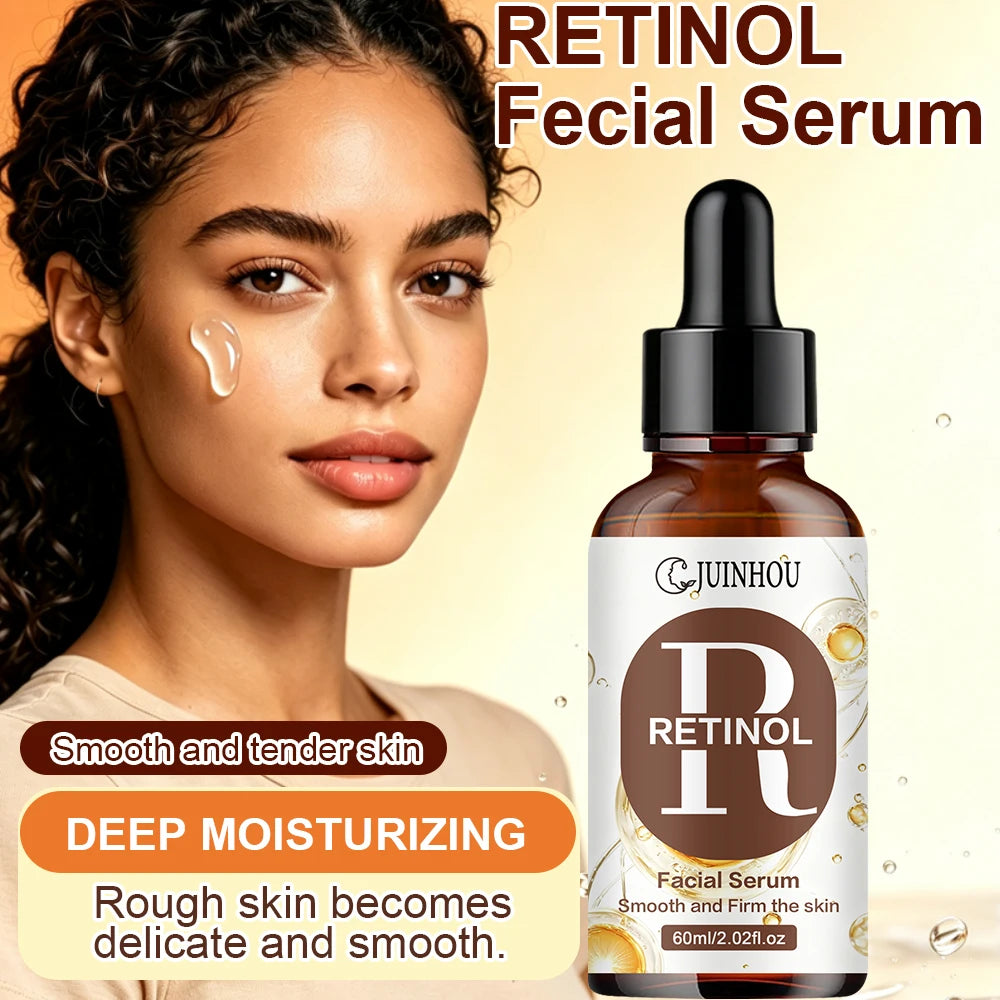 JUINHOU 4pcs Vitamin C + Retinol +Sakura + Hyaluronic Acid Serum Brightening & Hydration Combo Supple Skin For All Skin Type