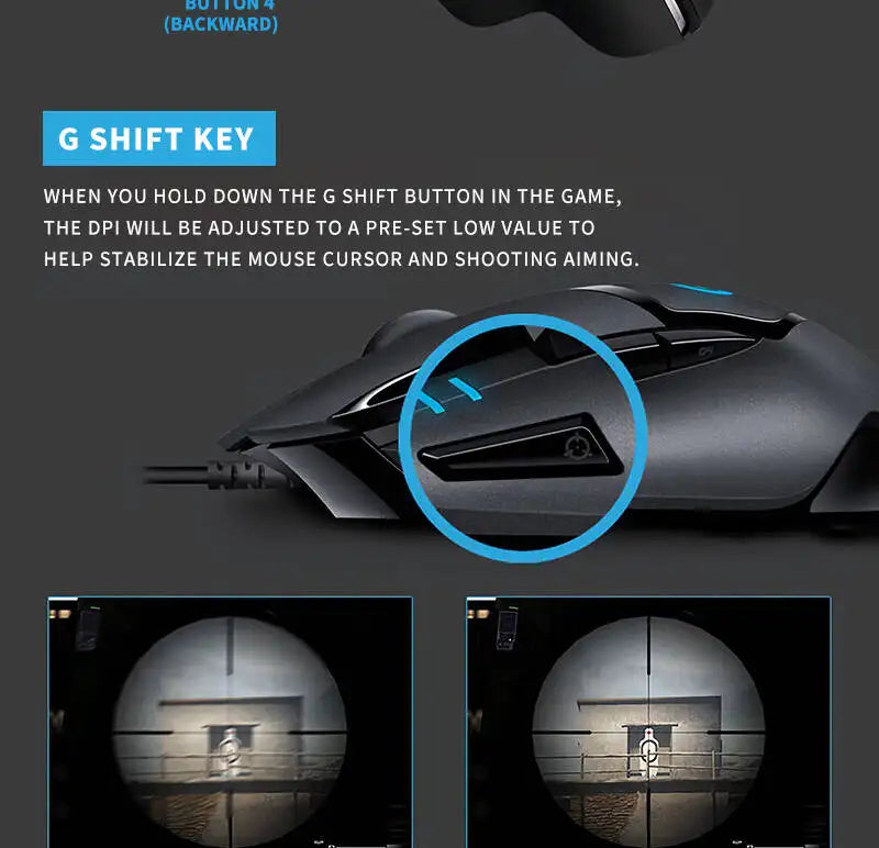 Logitech G402 Hyperion Fury, Wired Gaming Mouse with 4000 DPI, Perfect for FPS & RPG Games G102/G203/M100R