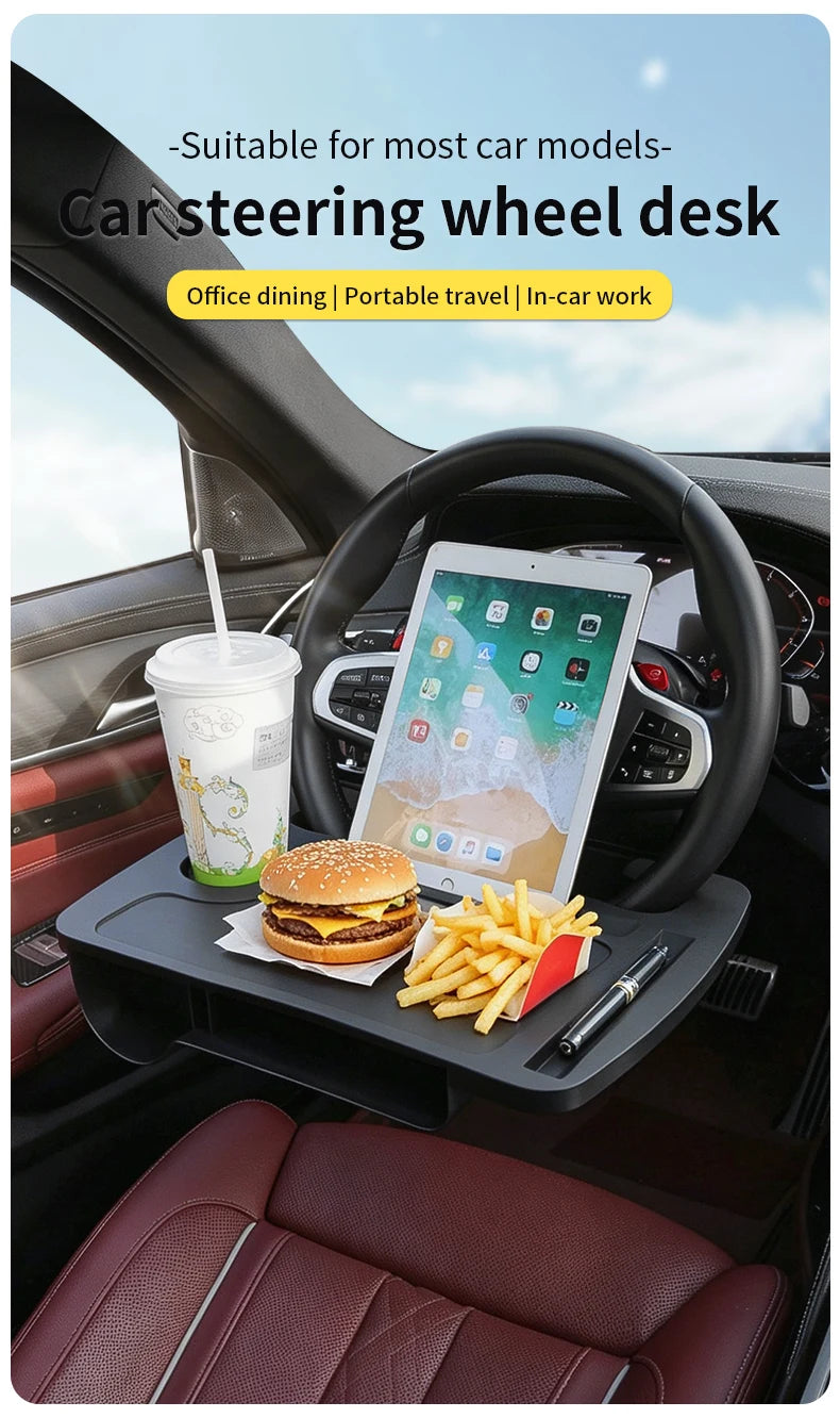 Car Steering Wheel Tray With Car Gap Filler Organizer Food Tray For Eating In Car Laptop Desk Travel Car Interior Accessories