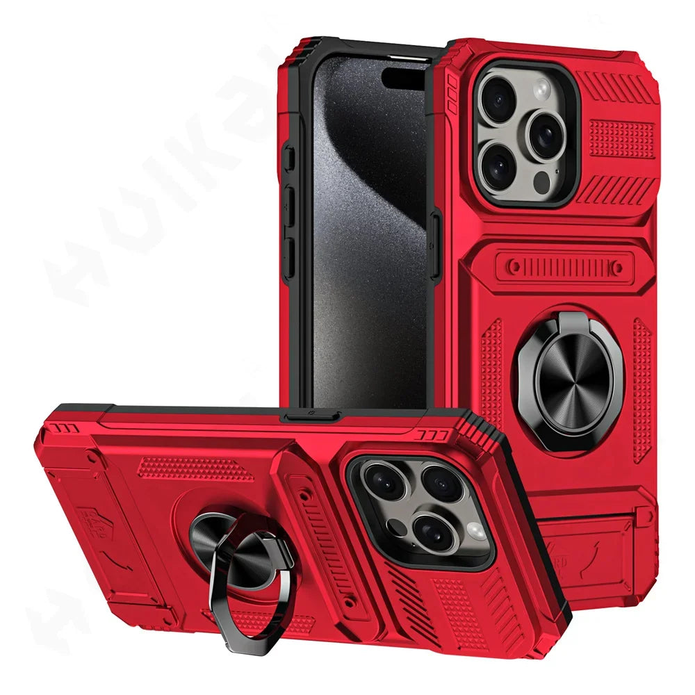 Case For Samsung S24 S23 Ultra Plus FE A14  A15 25 35 55 Magnetic Rotated Ring Kickstand Heavy Duty Drop Protection Wallet Cover