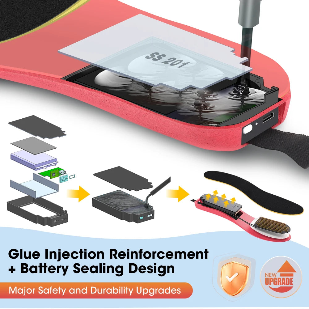 Electric Heated Insoles Anti Stress Safe Foot Warming Pad APP-Controlled Cut-to-Fit for Winter Outdoor Camping Skiing Shoe Pads
