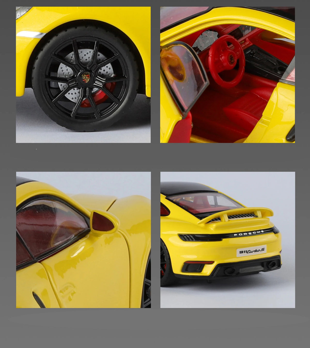 1:24 Porsche 911 992 Turbo S Alloy Sports Car Model Diecast Metal Racing Vehicles Car Model Simulation Sound Light Kids Toy Gift