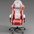NEBMAAX Ergonomic Gaming Chair with Footrest Massage Function PU Leather Office Chair for Adults Swivel Computer Chair with Headrest And Lumbar Support