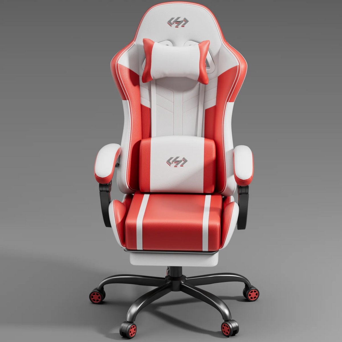 NEBMAAX Ergonomic Gaming Chair with Footrest Massage Function PU Leather Office Chair for Adults Swivel Computer Chair with Headrest And Lumbar Support