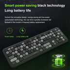 MOFii Wireless Keyboard & Mouse Combo, Cute Macaron Cat Paw Round Keycaps Silent Office Set for Laptops and Desktops