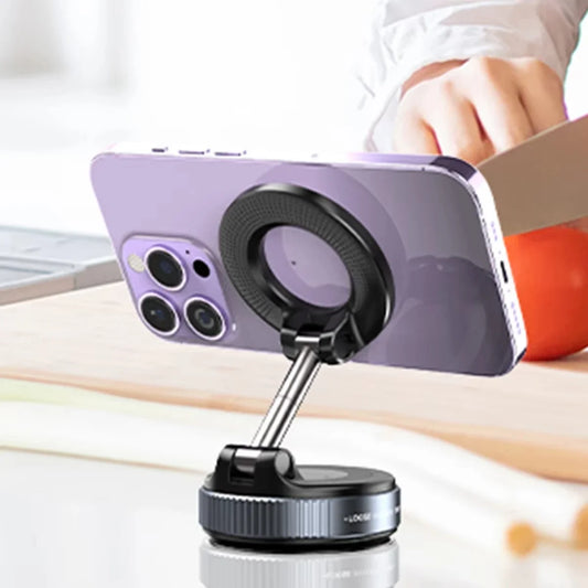 Magnetic Car Phone Holder | 360° Rotation, Vacuum Suction Cup, Universal Fit