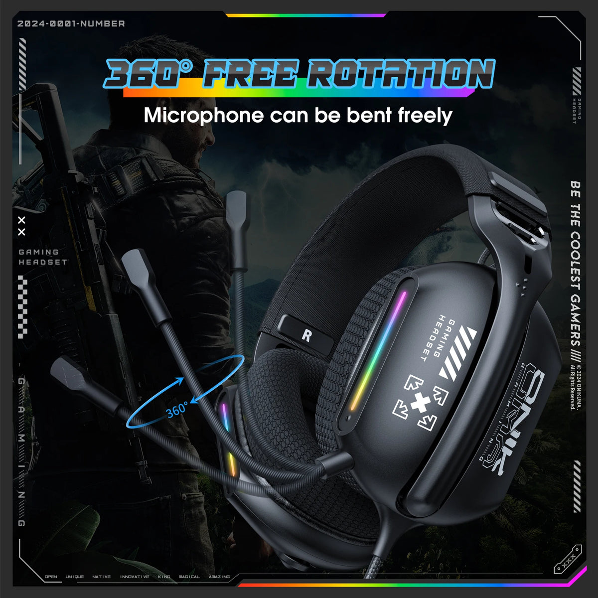 ONIKUMA X12 Noise Cancelling Headphone Wired Game Headset Music Earphones 3.5MM Suitable For Computer Laptop With Microphone