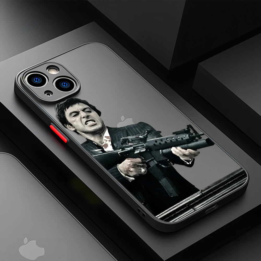 S-scarface Film classic Phone Case For iPhone 16 15 14 13 12 11 Mini Pro Max X XR XSMax 7 8 6 6s Plus Matte Clear Back Cover