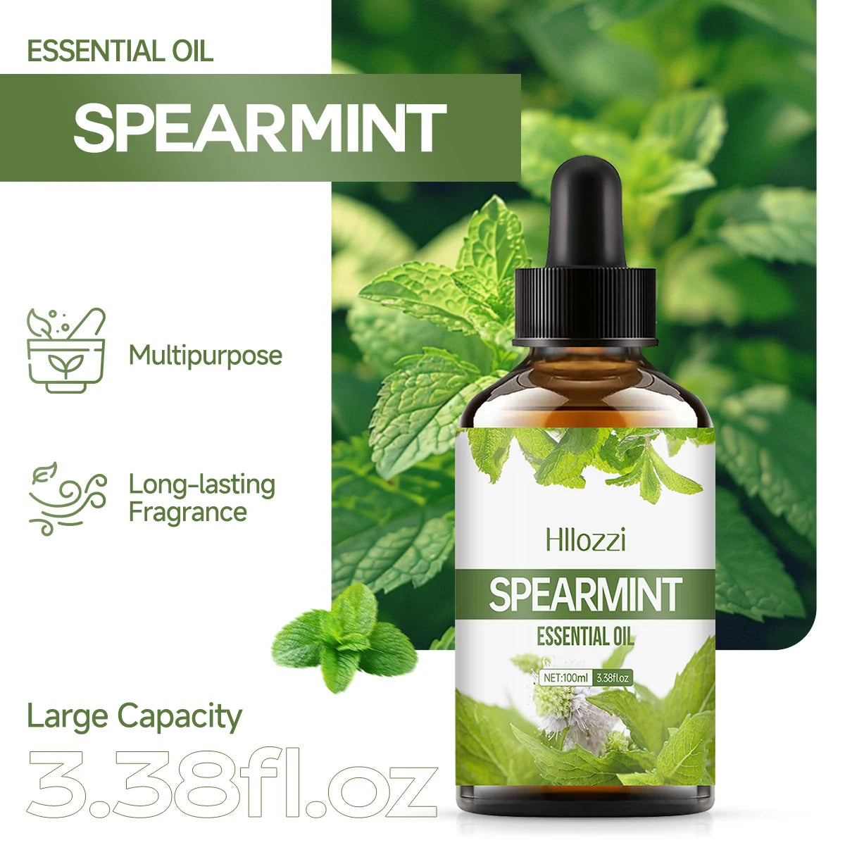SPEARMINT ESSENTIAL OIL a high-quality moisturizing nourishing massage oil with a refreshing scent, suitable for all skin types