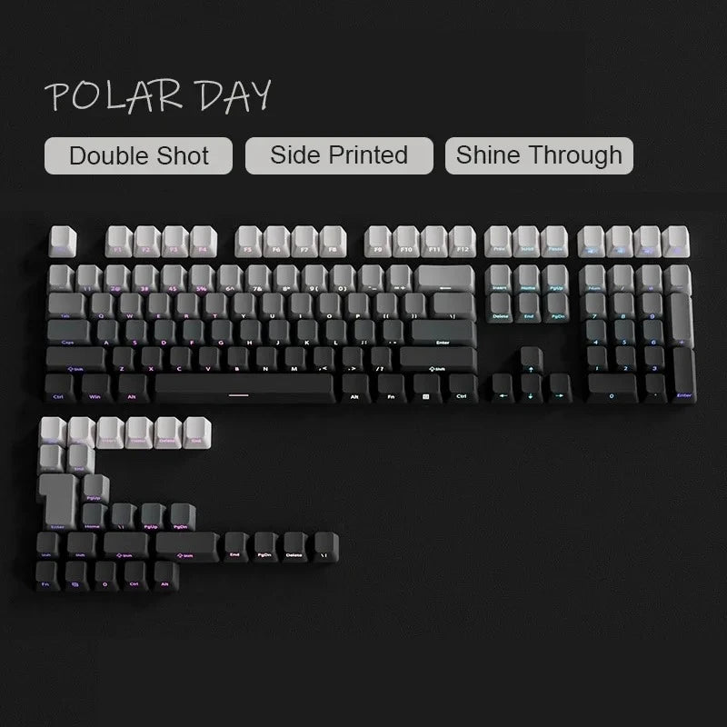 2026 Original Daylight Keycaps PTB Translucent, Side-engraved Oem 135 Keys, Customized To Fit 60/84/98/108 Mechanical Keyboards.