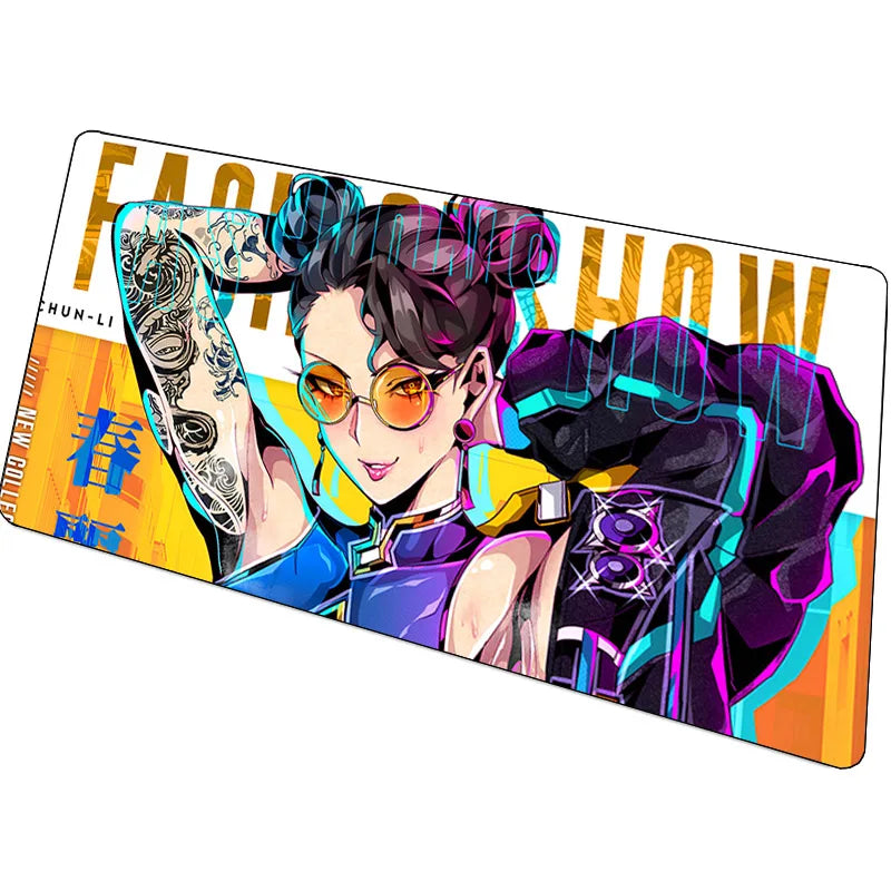 Computer Desk Mat Anime Girl Leather Mouse Pad Kawaii Office Extended Mousepad Gaming Accessories Non-slip HD Printing Carpet