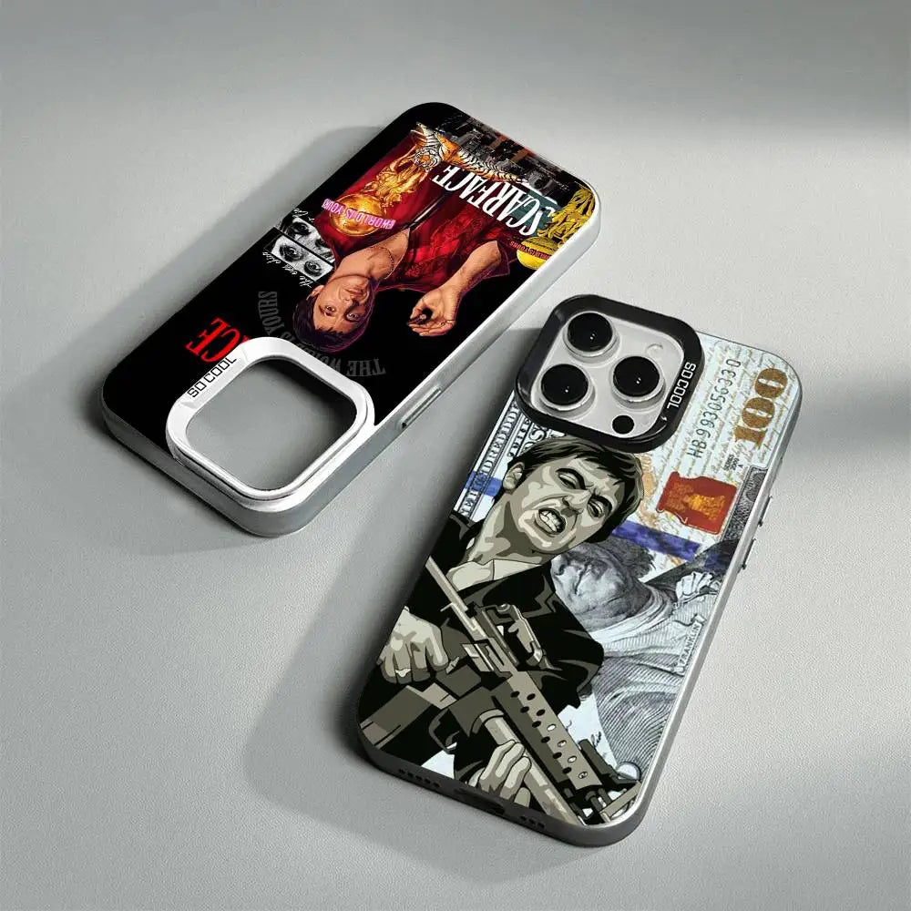 Classic S-Scarface Film Tony For IPhone 11 12 13 14 15 16 17 Pro Max Plus Colorful Black Matte Phone Cover