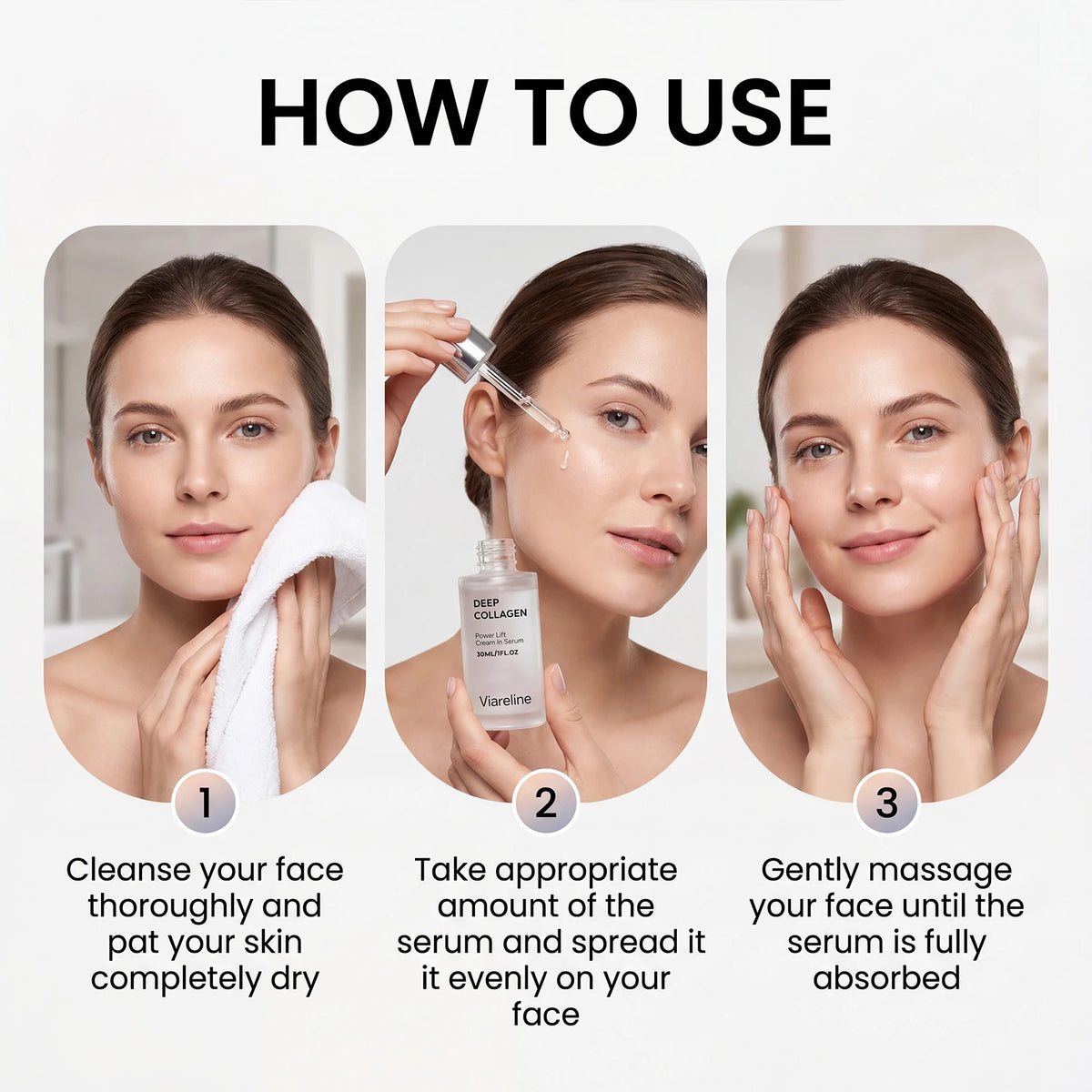 Collagen Face Serum With Hyaluronic Acid for Hydrating and Firming Skin