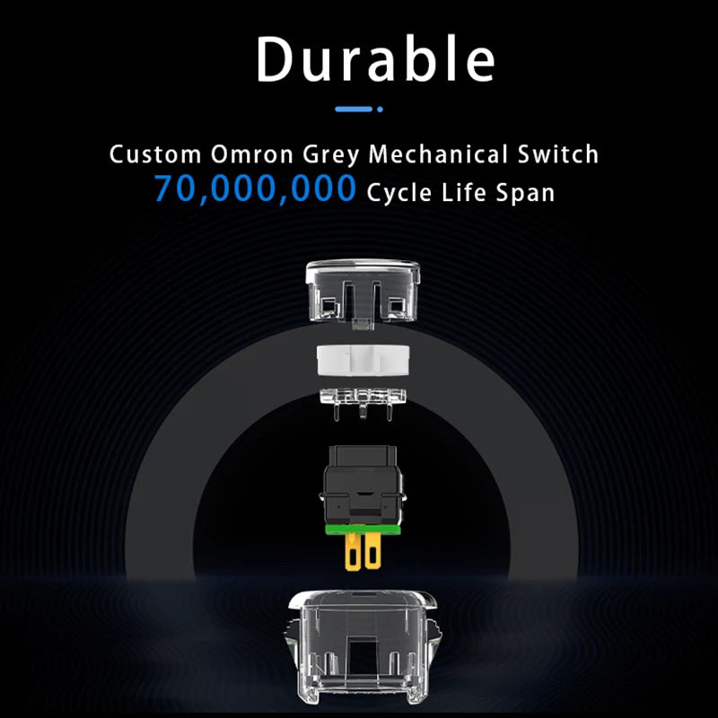 Qanba Gravity KS Mechanical Shafts Silent Pushbutton 24mm/30mm Arcade Button Snap-in (Boxed)