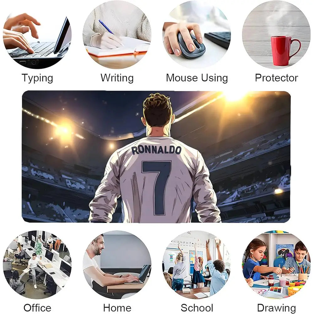 hot team R-rONALDO C Mouse Pad Mousepad Large Gaming Mouse Pad LockEdge Thickened Computer Keyboard Table Desk Mat