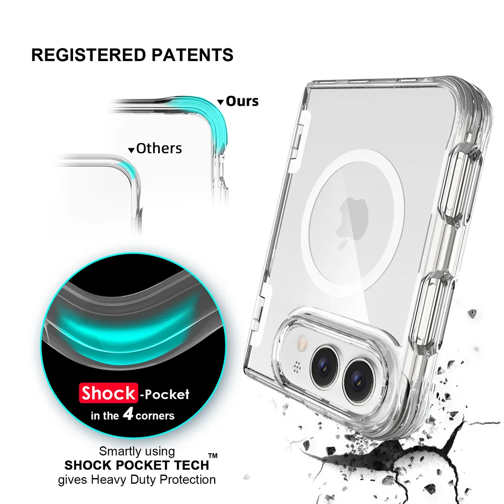 High Clear Magnetic Phone Case For iPhone Duo IPhone Duo 18 Ultra For Magsafe Wireless Charging Folding Bumper Hinge Cover