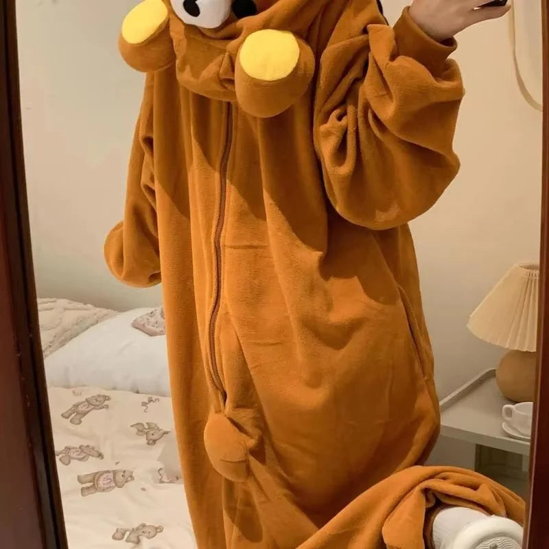 Sazac Rilakkuma Kigurumi Adult Anime Jumpsuit Pajamas Kawaii Cute Cartoon Character Loungewear For Home Party